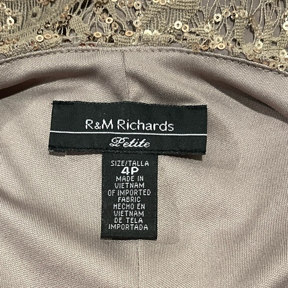 R&M Richard’s Asymmetrical Sequin Patterned Poncho Sheath Dress - Picture 9 of 11